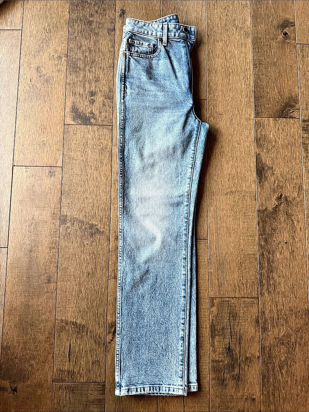KHAITE Abigail High-Rise Straight Leg Jeans in Blue Waist 26